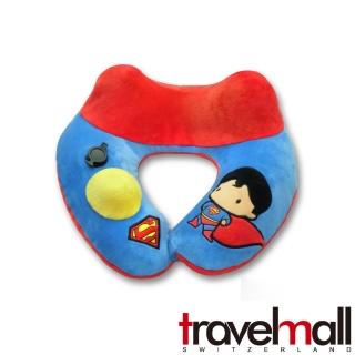 【Travelmall】DC正義聯盟授權按壓式充氣頸枕(超人)
