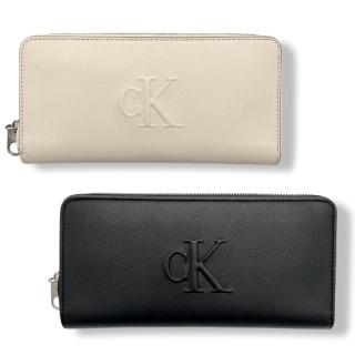 【Calvin Klein】CK 長夾 男生女生同款 浮雕字母LOGO 素面 皮革 男款 皮夾(4K1005G)