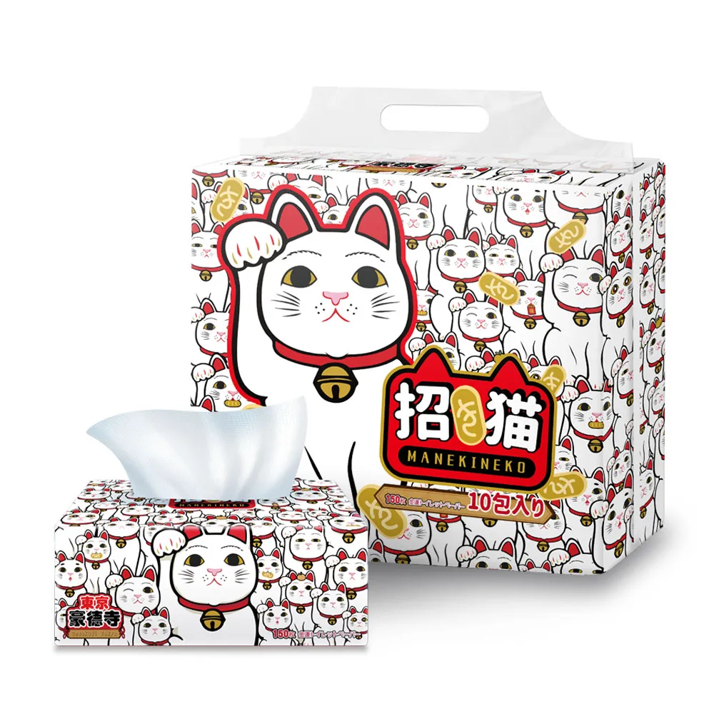 【東京豪德寺】招き猫日式抽取式衛生紙(150抽x80包/箱)