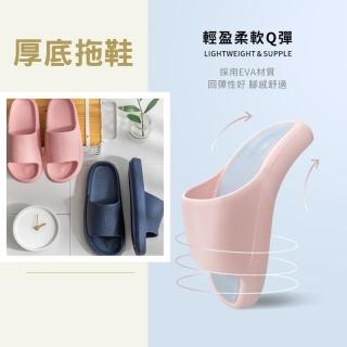 【寢室安居】2入組 EVA厚底拖鞋-多色任選(輕量踩屎感/防滑止滑/室內拖鞋/浴室拖鞋)