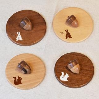 【YU Living 信歐傢居】日本進口 松果造型杯蓋 兔子 松鼠(2色/淺.深色/防塵杯蓋 馬克杯蓋 咖啡杯蓋 橡樹果)