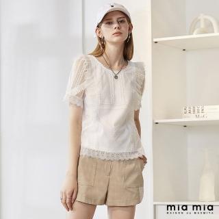 【mia mia】蕾絲點點短袖上衣