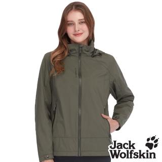 【Jack wolfskin 飛狼】女 Air Wolf 防水天鵝絨保暖外套 輕量單件式衝鋒衣(橄綠)