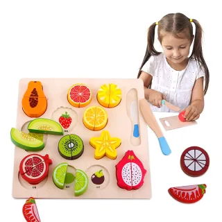 【i-Smart】木製磁性切切樂(安全無毒｜家家酒拼盤｜益智玩具｜兒童玩具)