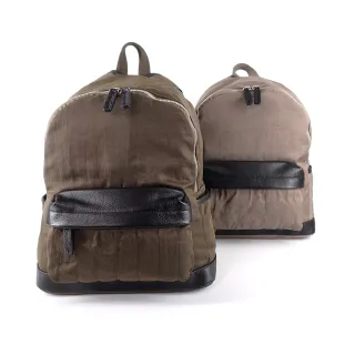 【LouiseC.】Tree House 輕盈尼龍+牛皮-行李桿插袋-直紋車線立體口袋圓弧手提後背防水包-2色(YS28004)