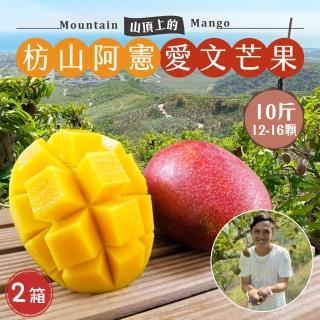 【初品果】枋山阿憲愛文芒果含箱重10斤12-16顆x2箱(外銷大果 山頂上的愛文芒果)