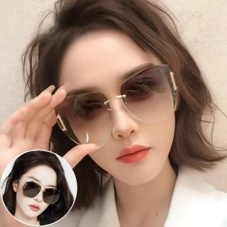 【Seoul Show 首爾秀】多邊形無框鏡腿太陽眼鏡UV400墨鏡 9525(防曬遮陽)