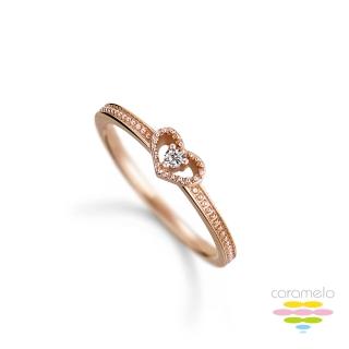 【彩糖鑽工坊】14K 玫瑰金 鑽石戒指 愛心鑽戒(天然鑽石)