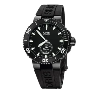 【ORIS 豪利時】Aquis 鈦 專業500米潛水小秒針機械腕錶/黑46mm(O739.7674.77.54RS)
