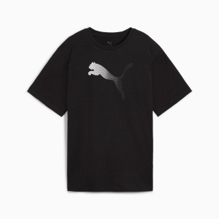 【PUMA】短袖上衣 運動 休閒 女 基本系列Her圖樣短袖T恤F 黑(68505401)
