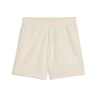 【PUMA】短褲 運動褲 休閒褲 女 基本系列ESS Script 5吋短褲 F 米白色(68498487)