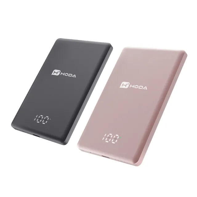 【hoda】PB02M 5000mAh 20W 單孔輸出 磁吸式鋁合金超薄行動電源(無線/MagSafe/PD快充)
