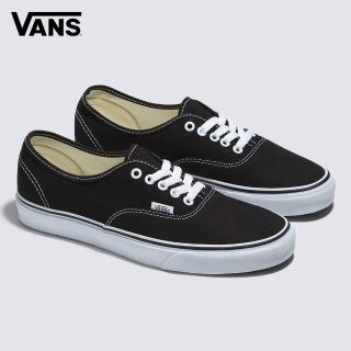 【VANS 官方旗艦】Authentic 男女款黑色滑板鞋/休閒鞋/帆布