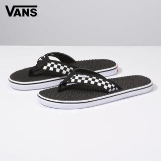 【VANS 官方旗艦】La Costa Lite 男女款黑底棋盤格紋夾腳拖鞋/休閒鞋