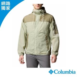 【Columbia 哥倫比亞】男款-防潑水風衣-灰綠(UWE48390GG/JS)