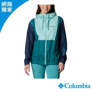 【Columbia 哥倫比亞】女款-防曬UPF40防潑水外套-冰川藍(UWR83850AU/JS)