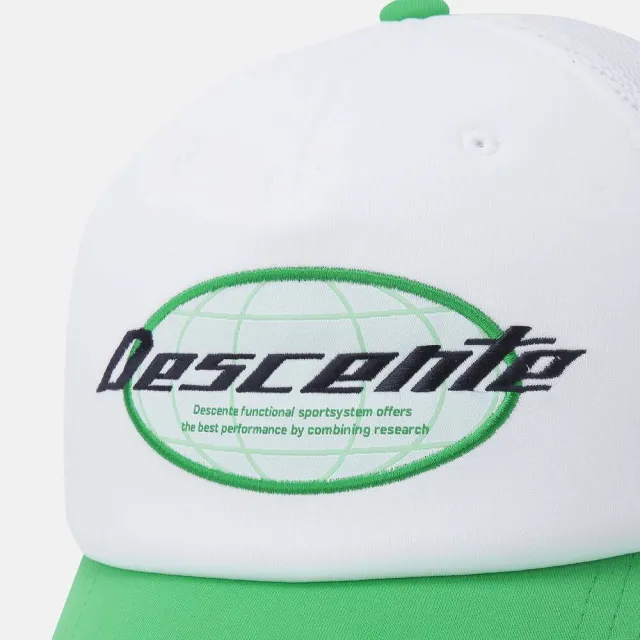 【DESCENTE】迪桑特 中性 夏季網狀運動帽 卡車帽 棒球帽(黑色/綠色)