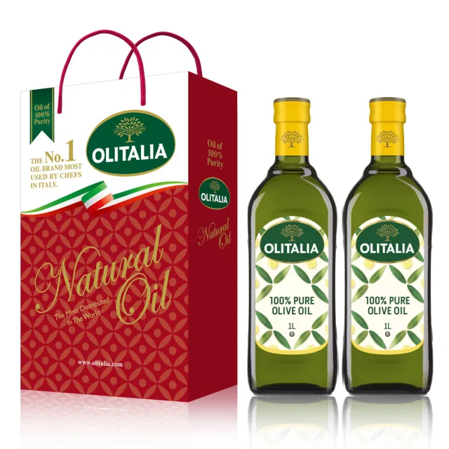 【Olitalia 奧利塔】純橄欖油禮盒組1000mlx6瓶(+贈頂級葵花油250mlx2瓶)