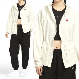 【NIKE 耐吉】Trend WVN JKT GCEL 女款 米白色 刺繡Logo 休閒 運動 連帽 外套 HV8727-133