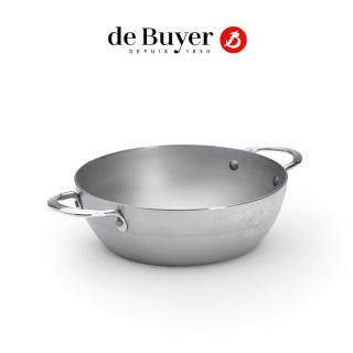 【de Buyer 畢耶】原礦蜂蠟鐵鍋 雙握耳深煎炒鍋28cm-適用IH爐(適用烤箱)