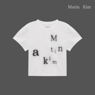 【MATIN KIM】官方旗艦 模糊LOGO短版上衣(白色)