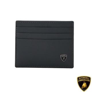 【Automobili Lamborghini】藍寶堅尼 義大利頂級小牛皮6卡名片夾(433M 黑色)