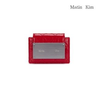 【MATIN KIM】官方旗艦 菱格鐵牌風琴皮夾(紅色)