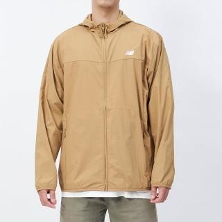 【NEW BALANCE】男款 棕色 運動 休閒 風衣 美規 長袖 平織 連帽 外套 MJ41506GIN