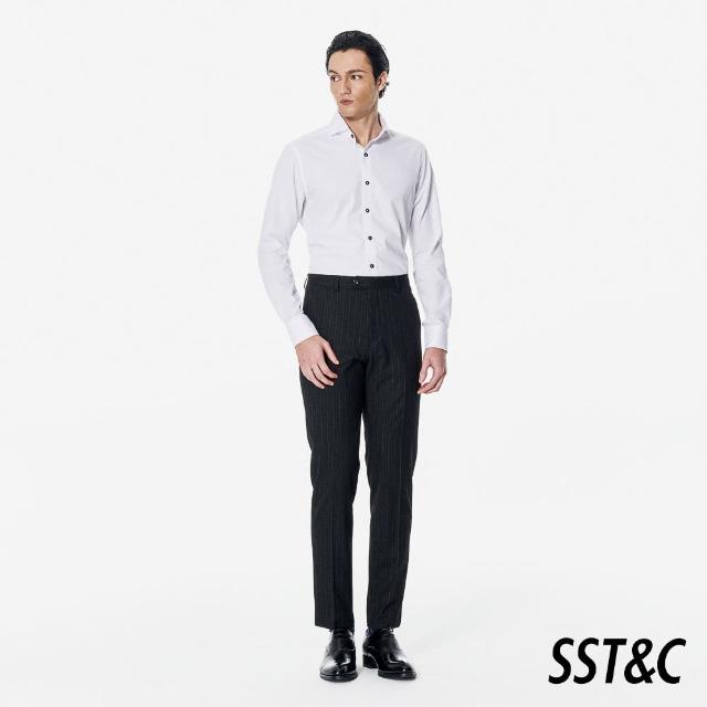 【SST&C】可機洗_黑色條紋裁縫版西裝褲00022502008(新品上市)