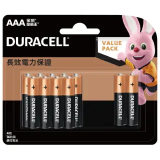 【DURACELL】金頂 鹼性電池 4號AAA(16入裝)