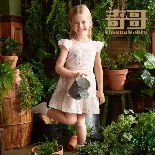 【奇哥】比得兔 女童裝 花花世界甜美繽紛網紗短裙(6-8歲)