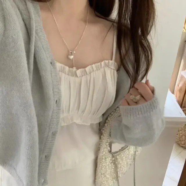 【SeasonsBikini】正韓製 羊毛3色奶油色針織外套-KK124(小外套罩衫)
