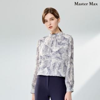 【Master Max】領後釦暈染造型長袖雪紡上衣(8427083)