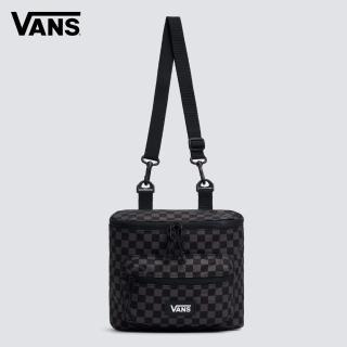 【VANS 官方旗艦】Checker 男女款灰黑色棋盤格斜揹包