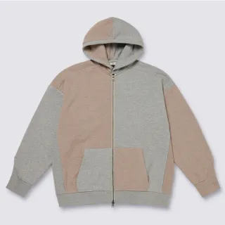 【VANS 官方旗艦】Tokyo Design Collective 男女款灰色/米色拼布長袖拉鍊外套