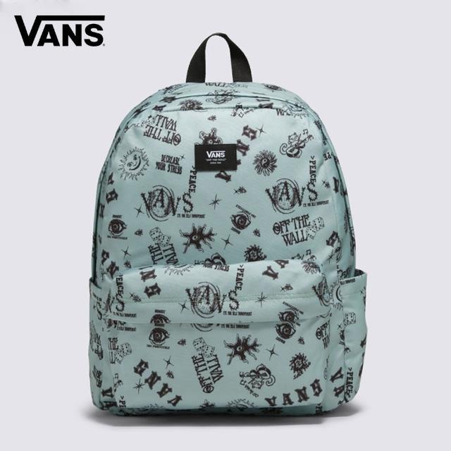 【VANS 官方旗艦】Old Skool 男女款薄荷綠色印花圖案後背包