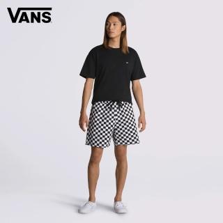 【VANS 官方旗艦】Range Relaxed 男女款黑白棋盤格彈性鬆緊帶短褲