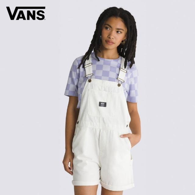 【VANS 官方旗艦】Ground Work 女款米白色吊帶短褲