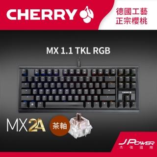 【Cherry】Cherry MX 1.1 RGB TKL MX2A 黑正刻 茶軸(87鍵 TKL 二代軸 RGB 懸浮式 機械軸 鍵盤 電競)