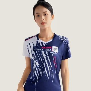 【JNICE 久奈司】韓版抓痕 競技衫 排汗衫 運動上衣 運動服 羽球服 大賽服-女版(JT-053W-BL)