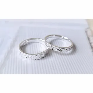 【家家銀飾手工坊】999.9萬足銀細版碎冰冰戒指(可調式細版戒指獨特設計皮膚顯白又好看)