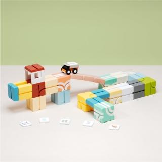 【Qbi 益智軌道磁吸玩具】森林系列-3D磁力積木軌道-123數字升級組(兒童節禮物/磁力片/積木/軌道車/30pcs)