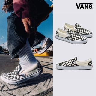 【VANS 官方旗艦】Classic Slip-On 男女款黑白棋盤格滑板鞋/休閒鞋/帆布
