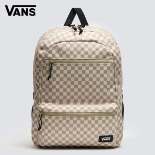 【VANS 官方旗艦】Back To School 男女款卡其色棋盤格後揹包