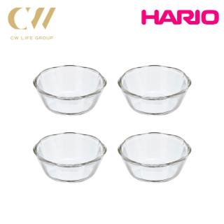 【HARIO】耐熱玻璃甜品碗4件組300ml(SWB-2412/耐熱玻璃)