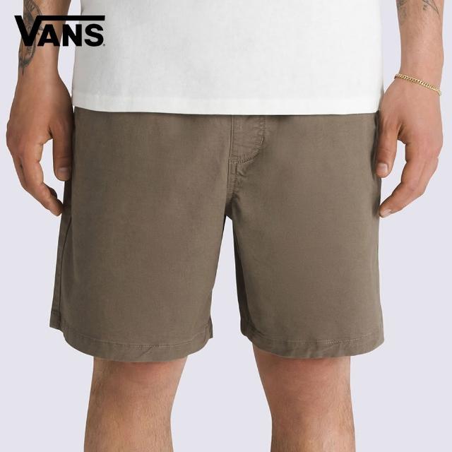 【VANS 官方旗艦】Range Relaxed Elastic 男女款咖啡色彈性鬆緊帶短褲
