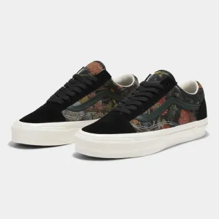 【VANS 官方旗艦】Premium LX Old Skool 男女款花卉圖案黑色滑板鞋