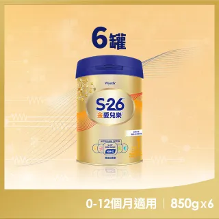 【惠氏 S-26】金愛兒樂嬰兒配方（再升級版）850gx6罐