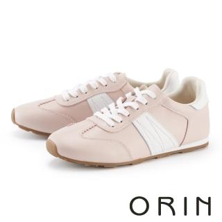 【ORIN】潮流復古真皮綁帶休閒德訓鞋(粉色)