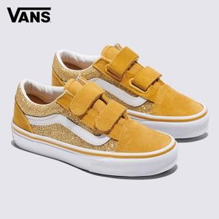 【VANS 官方旗艦】Old Skool V 中童款亮片黃色滑板鞋(童鞋)